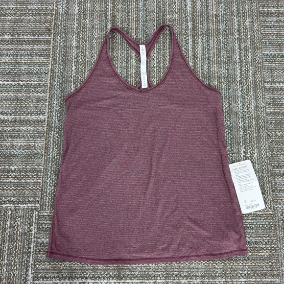 Lululemon| Sweat It Out Racer - Yoga Running Sports Tank Top Heathered Bordeaux - Picture 3 of 8